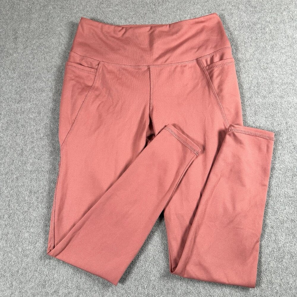Danskin Pink Rust Coral High Rise Pocket Leggings M Cropped Yoga Pants